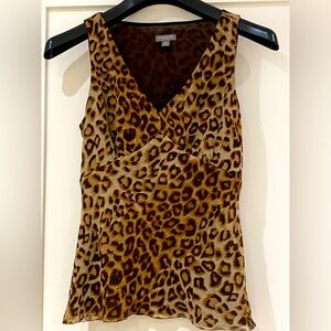 Ann Taylor Leopard print sleeveless top- size 2P